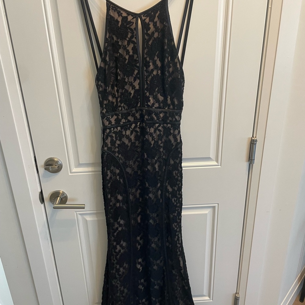 Marciano Black Lace Backless Dress